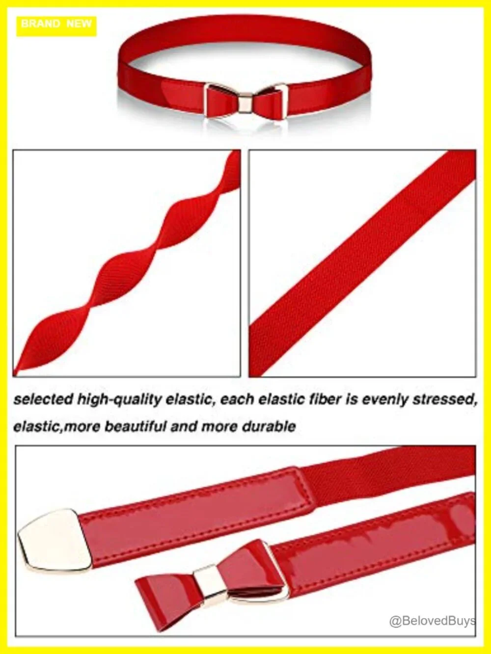 Skinny Waist Belt Set of 3 with Bow Faux Leather Stretch